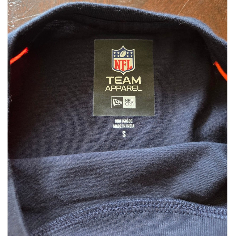 New Era Chicago Bears NFL Team Apparel Long Sleeve‎ Raglan Shirt Navy Orange S - Picture 7 of 11